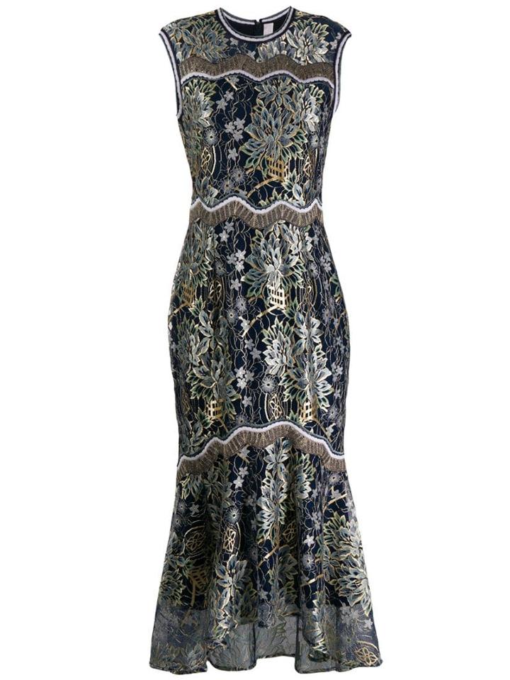 Peter Pilotto Embroidered Floral Dress - Blue