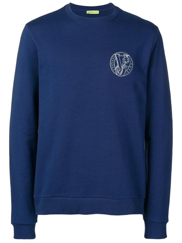 Versace Jeans Logo Patch Sweatshirt - Blue