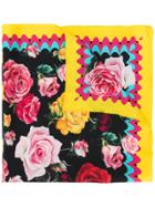 Dolce & Gabbana Rose Print Bandana Scarf - Black