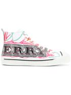 Burberry Doodle Print High-top Sneakers - White