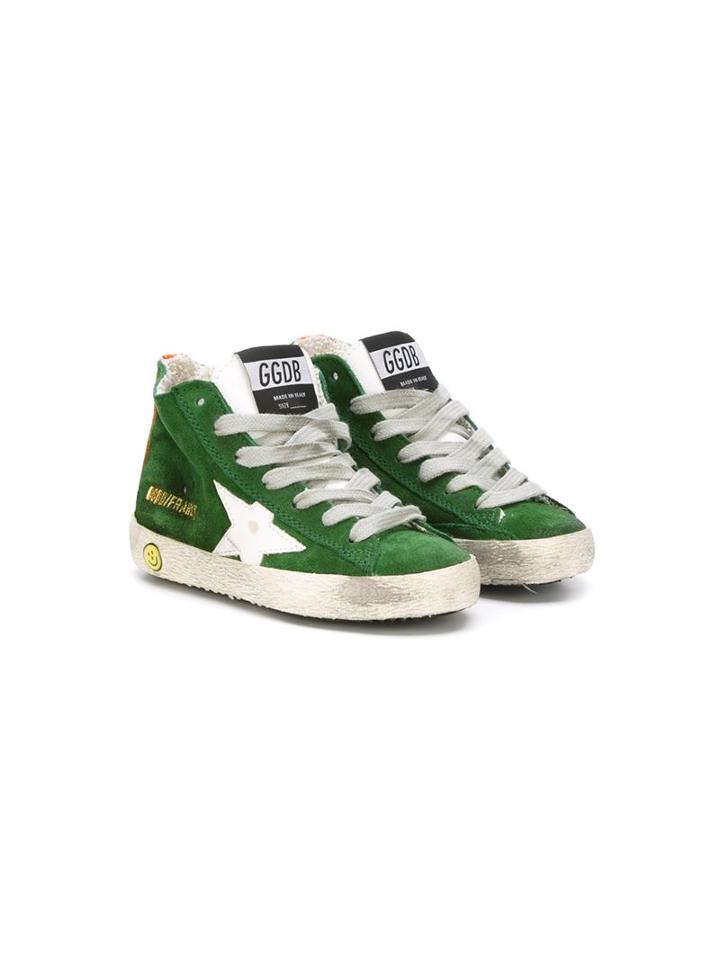 Golden Goose Deluxe Brand Kids Francy Hi-top Sneakers, Boy's, Size: 25, Green