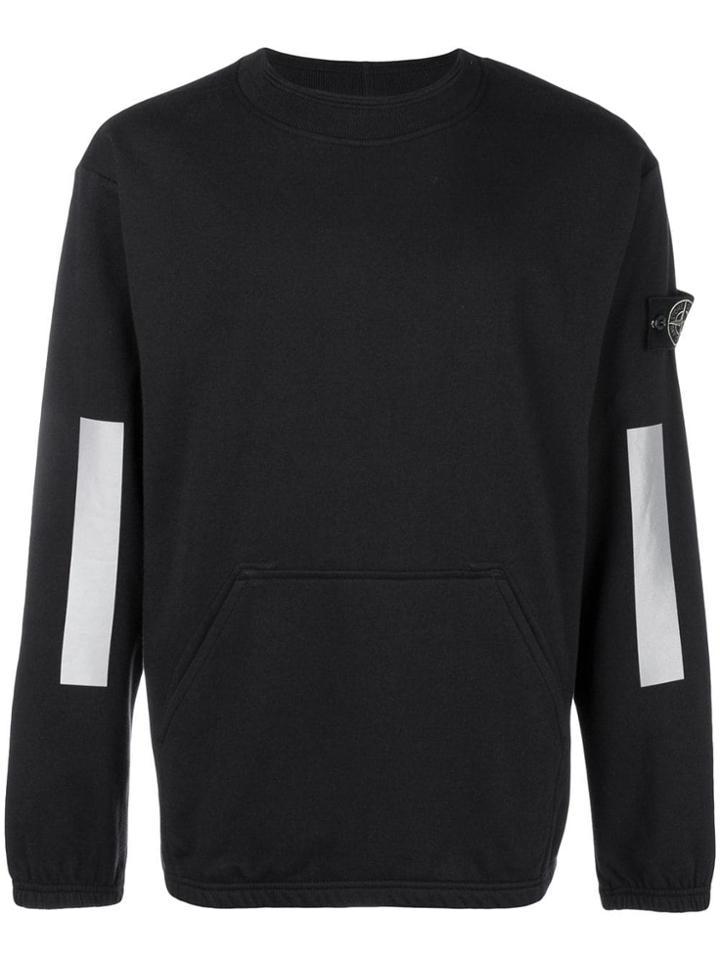 Stone Island Reflective Panel Sweatshirt - Black