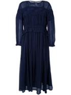 Muveil Ruffled Mid Dress, Women's, Size: 36, Blue, Cotton