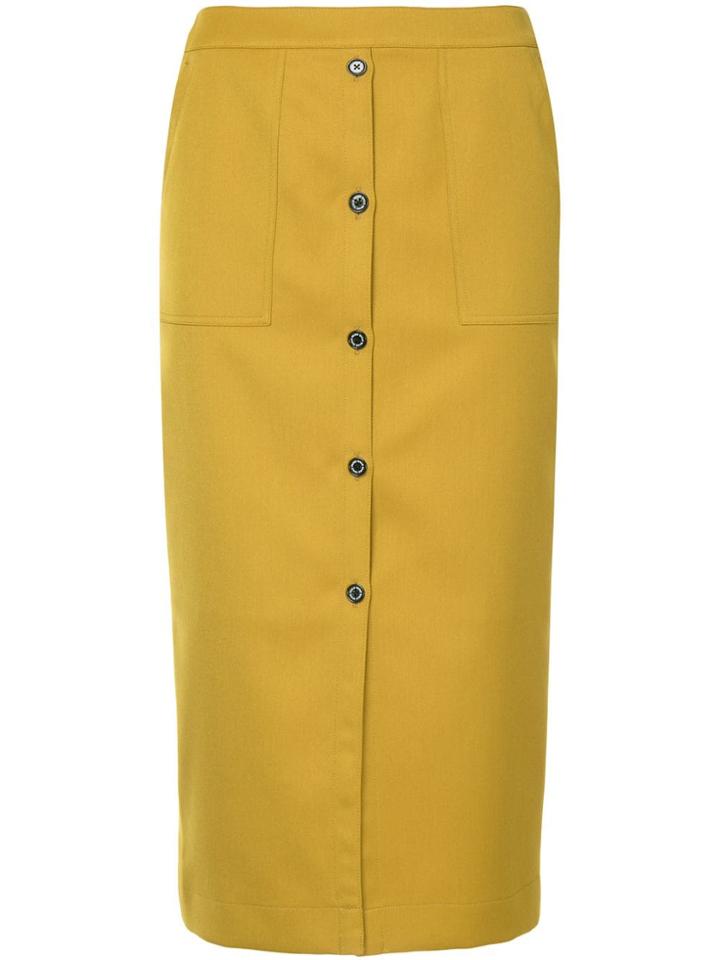 Guild Prime Button Front Skirt - Yellow & Orange