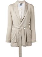 Blumarine - Waist-tie Jacket - Women - Lyocell/acetate/polyester - 38, Nude/neutrals, Lyocell/acetate/polyester