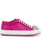 Philipp Plein Embellished Toe Cap Sneakers - Pink & Purple