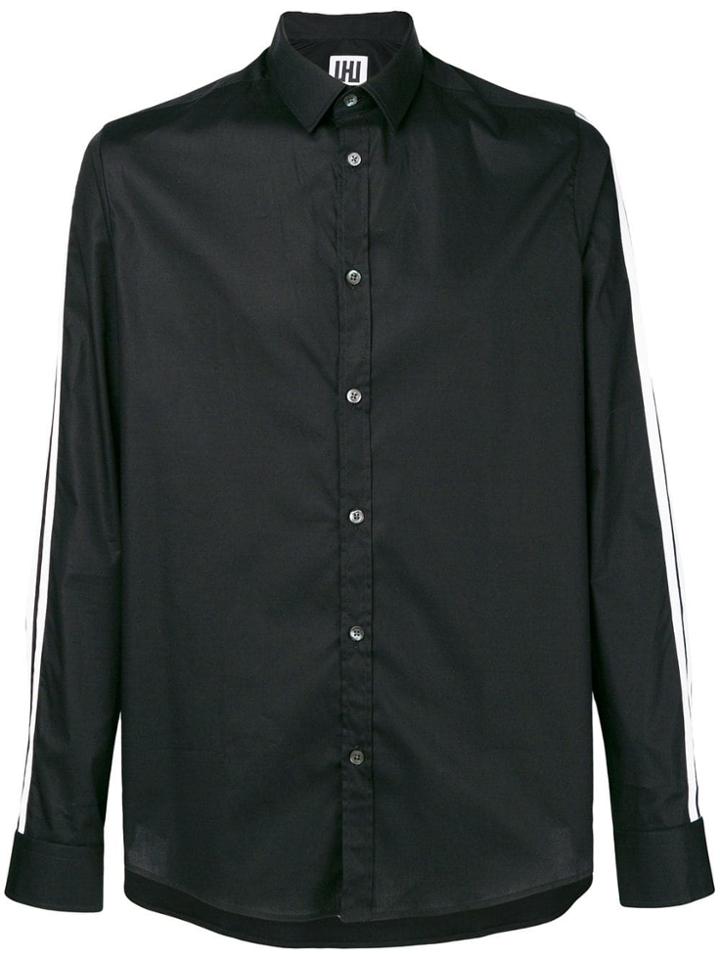 Les Hommes Urban Stripe Detail Classic Shirt - Black