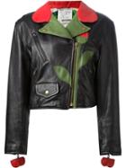 Moschino Vintage 'flower' Biker Jacket, Women's, Size: 44, Black