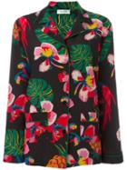 Valentino Tropical Print Pyjama Top, Women's, Size: Small, Black, Silk