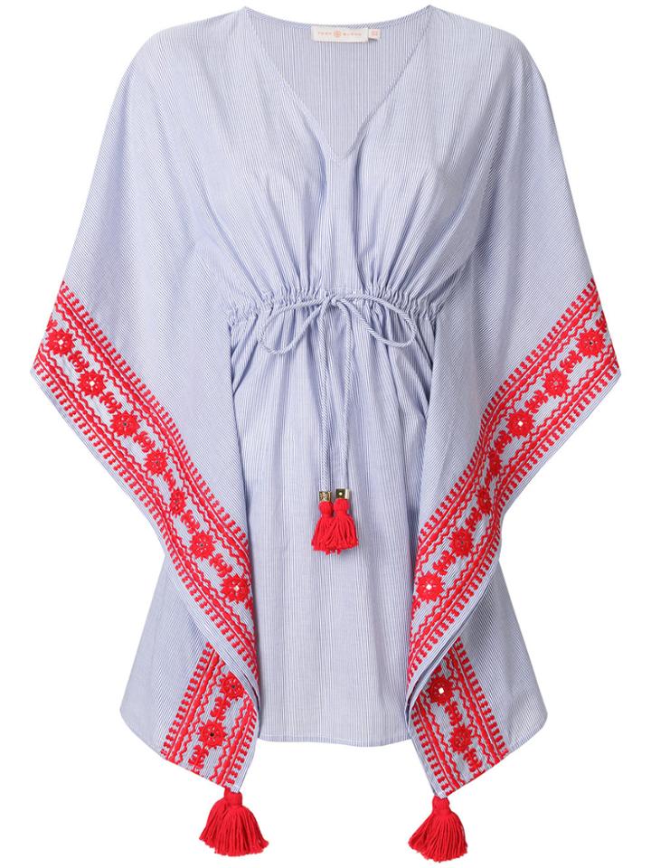 Tory Burch Tie Waist Tassel Dress - Blue