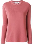 Valentino - Lace Back Sweater - Women - Cotton/polyamide/viscose/virgin Wool - M, Pink/purple, Cotton/polyamide/viscose/virgin Wool