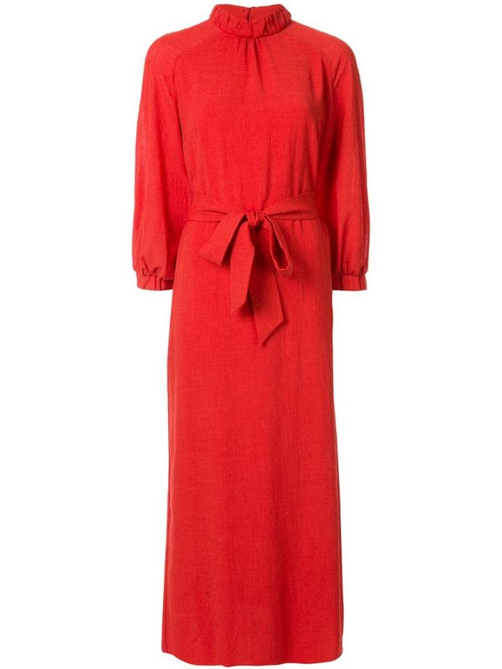 Cefinn Belted Midi Dress - Red