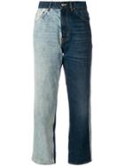 Golden Goose Deluxe Brand Cropped Split Colour Jeans - Blue