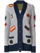 Mr & Mrs Italy Multi-patch Knitted Coat - Grey