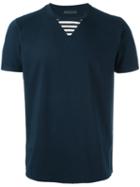 Etro - Striped Detail T-shirt - Men - Cotton - Xl, Blue, Cotton
