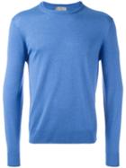 Canali Round Neck Jumper, Men's, Size: 56, Blue, Silk/cashmere