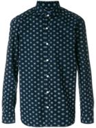 Barba Floral Embroidered Fitted Shirt - Blue
