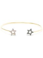 Rosa De La Cruz Diamond Double Star Bangle - Black