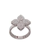 Roberto Coin 18kt White Gold Princess Flower Diamond And Ruby Ring