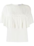 Red Valentino Deep Frill Top - White