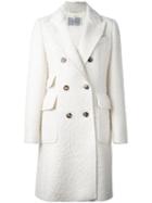 Max Mara Double Breasted Coat, Women's, Size: 40, White, Acetate/cupro/alpaca/virgin Wool