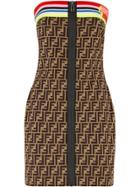 Fendi Ff Motif Tube Dress - Brown