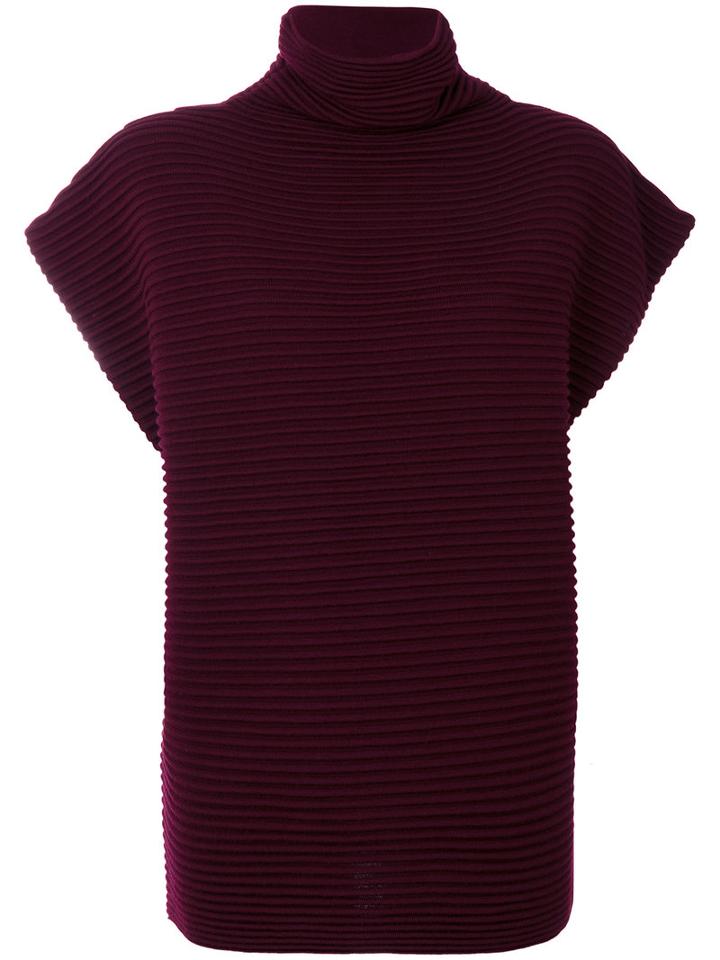 Victoria Victoria Beckham - Short Sleeved Knitted Top - Women - Wool - One Size, Red, Wool