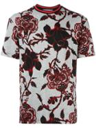 Mcq Alexander Mcqueen Floral Print T-shirt, Men's, Size: Xl, Grey, Cotton