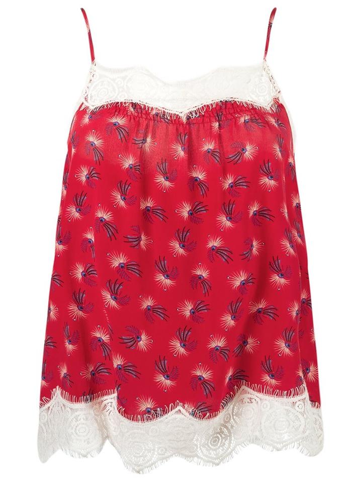 Talie Nk Silk Top, Women's, Size: 40, Red, Silk