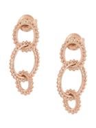 Natalie Marie 9kt Rose Dotted Oval Drop Earrings - Pink