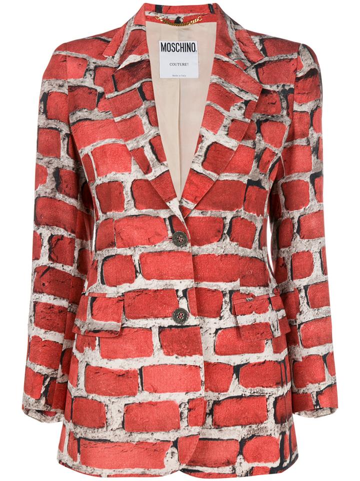 Moschino Vintage 1997 Brick Wall Blazer - Red