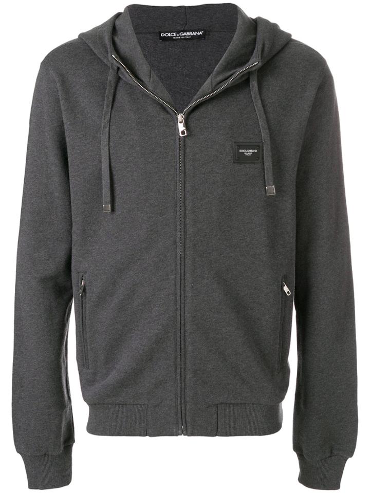 Dolce & Gabbana Zip Front Hoodie - Grey