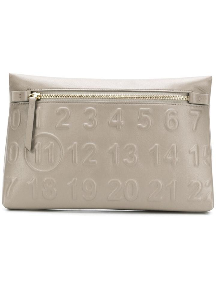 Maison Margiela Embossed Logo Clutch - Grey