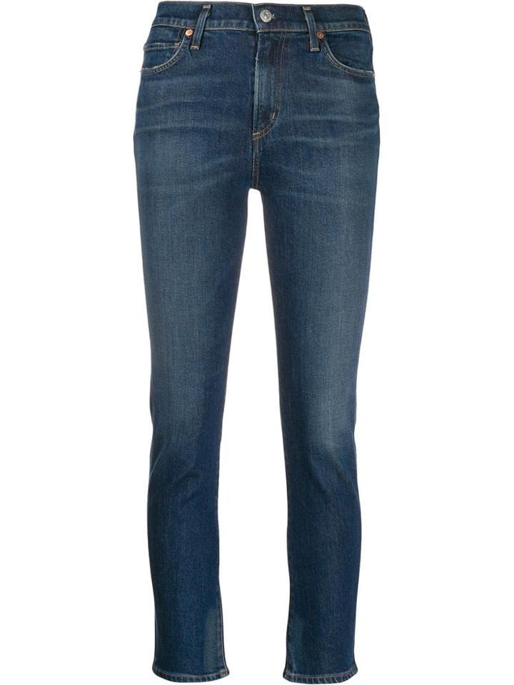 Citizens Of Humanity Frayed Hem Skinny Jeans - Blue