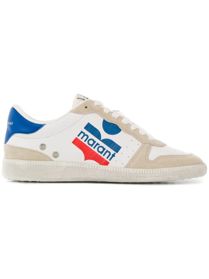Isabel Marant Colour Block Logo Sneakers - White