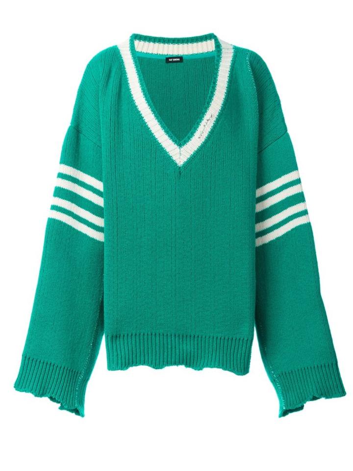 Raf Simons Oversize Destroyed V-neck Jumper