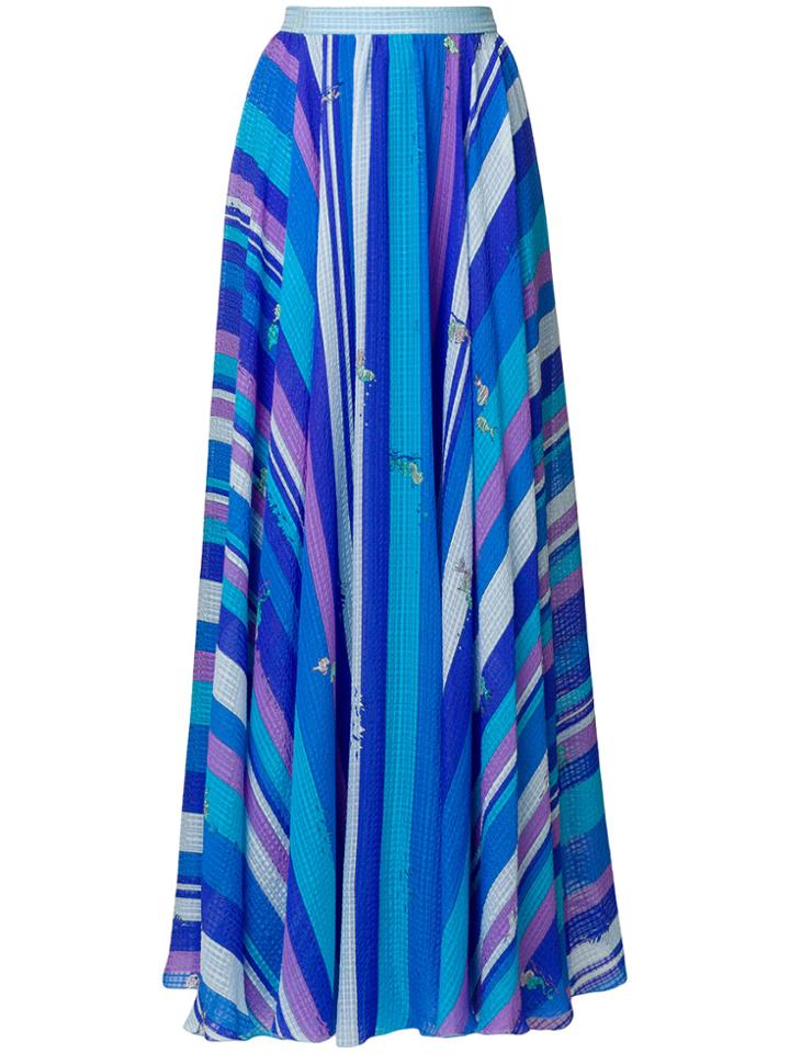 Emilio Pucci Printed Maxi Skirt - Blue