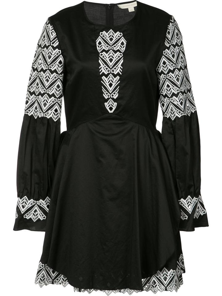Jonathan Simkhai - Embroidered Flared Dress - Women - Cotton - L, Women's, Black, Cotton