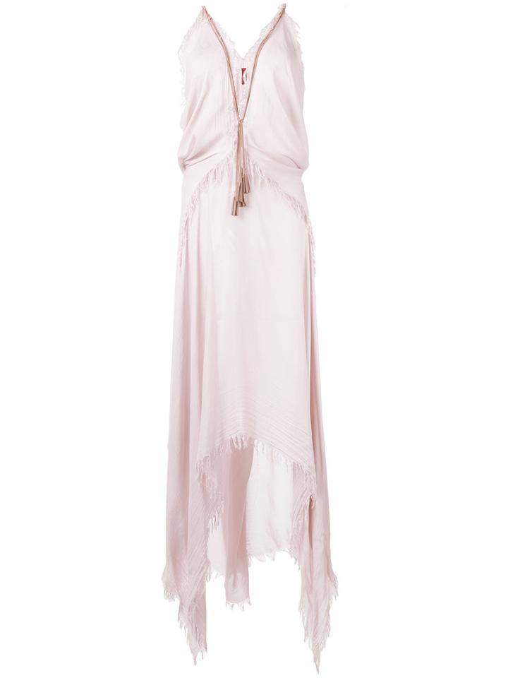 Di Liborio - Frayed Edge Dress - Women - Modal - 40, Pink/purple, Modal