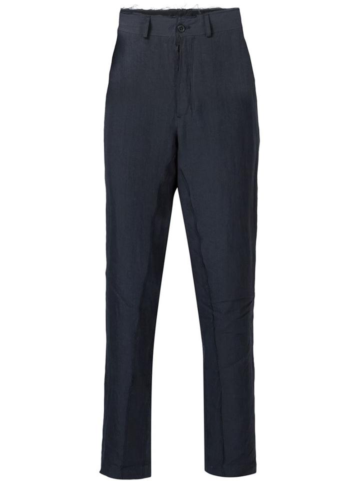 Damir Doma Cropped Trousers, Men's, Size: Small, Blue, Linen/flax