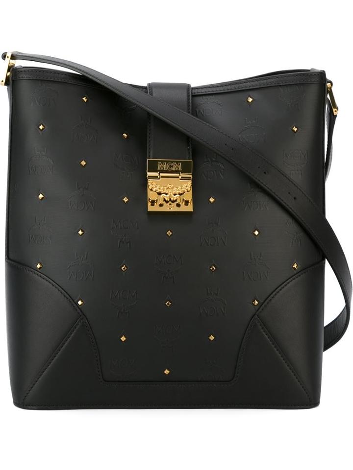Mcm 'claudia Studs' Shoulder Bag, Women's, Black