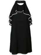 Contrast Trim Halterneck Dress - Women - Silk/spandex/elastane - Xs, Black, Silk/spandex/elastane, Alice+olivia
