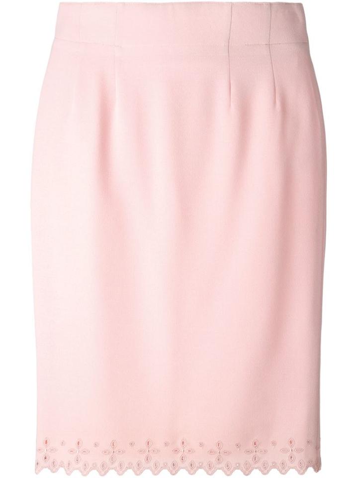 Jean Louis Scherrer Vintage Embroidered Hem Pencil Skirt