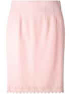 Jean Louis Scherrer Vintage Embroidered Hem Pencil Skirt