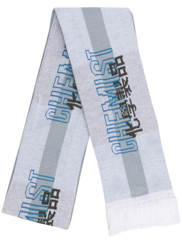 C2h4 Fringed Edge Scarf - Grey