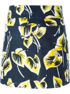 Marni - 'amlapura' Print Skirt - Women - Cotton/linen/flax - 44, Blue, Cotton/linen/flax