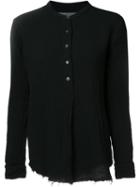 Raquel Allegra Band Collar Shirt, Women's, Size: Large, Black, Cotton