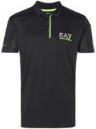 Ea7 Emporio Armani Logo Short-sleeve Polo Top - Black