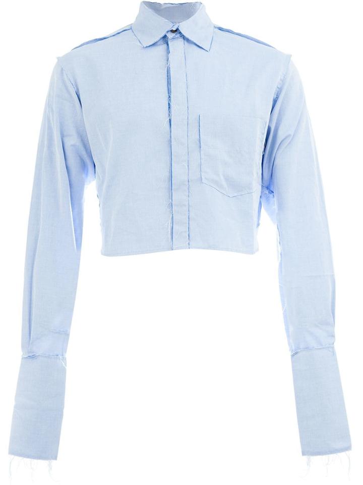 Charles Jeffrey Loverboy Cropped Raw Hem Shirt - Blue