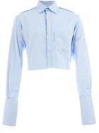 Charles Jeffrey Loverboy Cropped Raw Hem Shirt - Blue